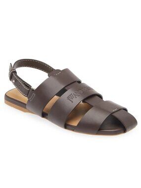 JW Anderson Men's Leather Slingback Fisherman Sandals Brown Size 42 / US 8.5